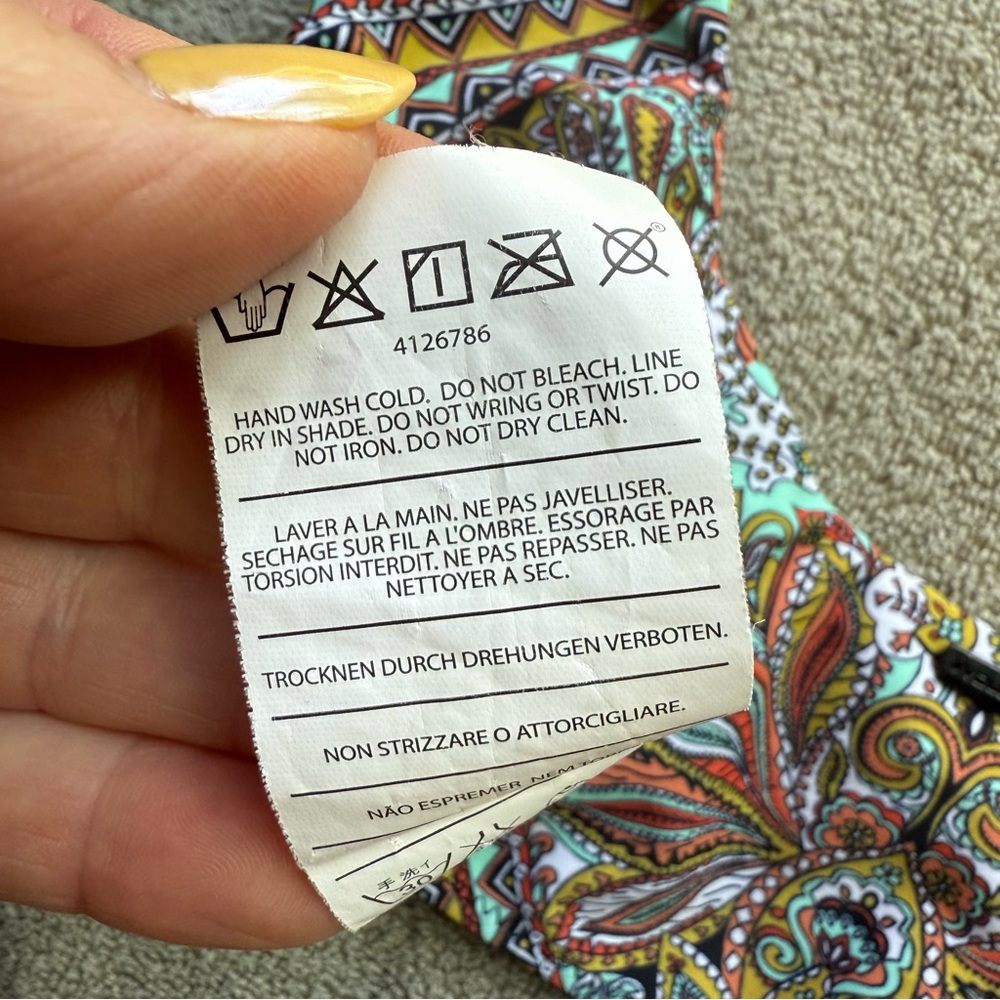 Volcom Stone Row Crop Multicolor Patterned Bikini… - image 8